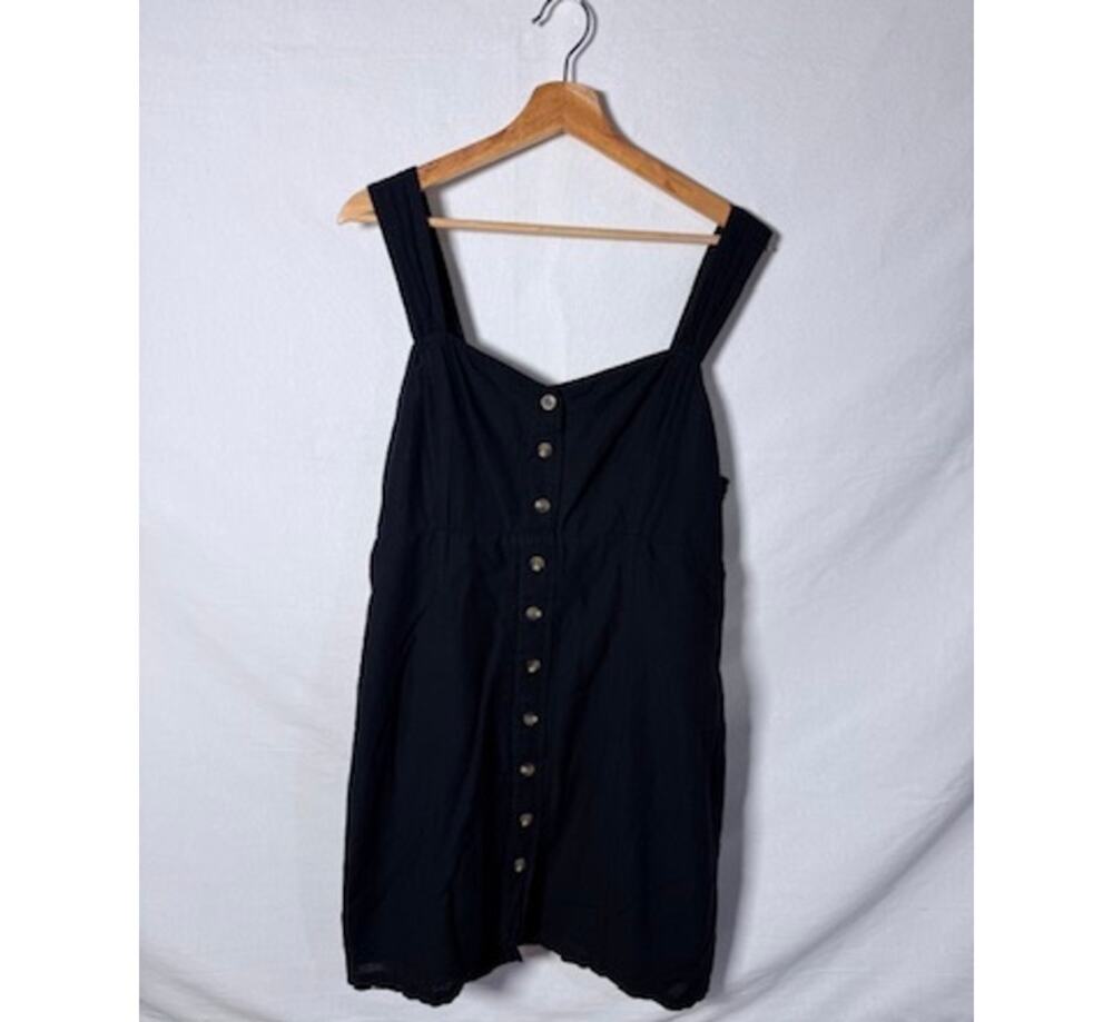 American Eagle Black Button Up Mini Sun Dress Size Large